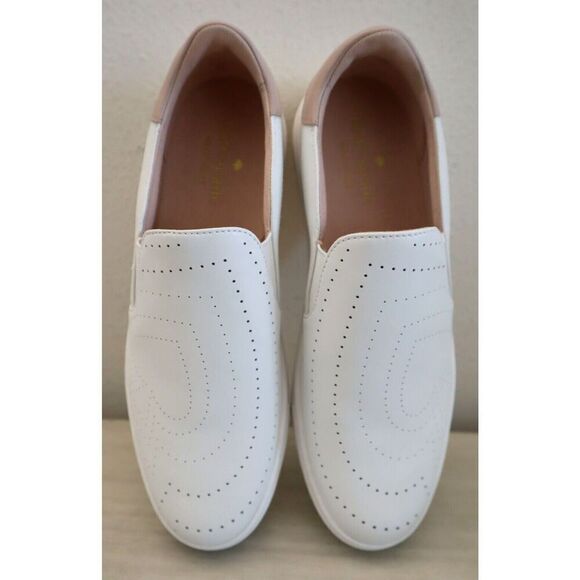 Kate Spade Women's Sz 8B White Azores Slip-On Perforated Leather Sneakers - Picture 10 of 14